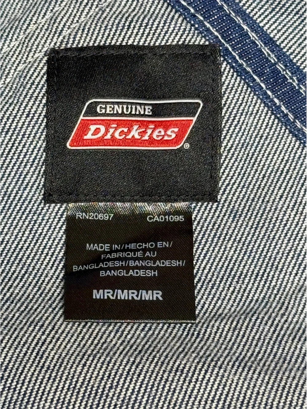 Dickies Genuine Denim Overalls with Front Pockets and Red MR